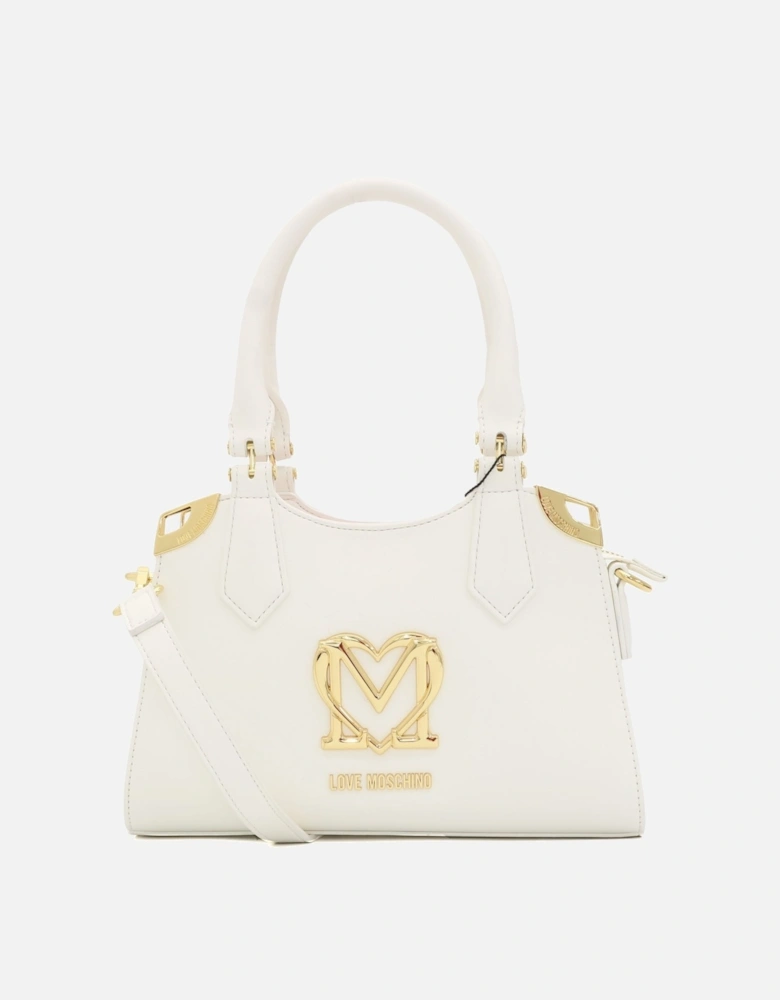 Gold Detail White Mini Handbag