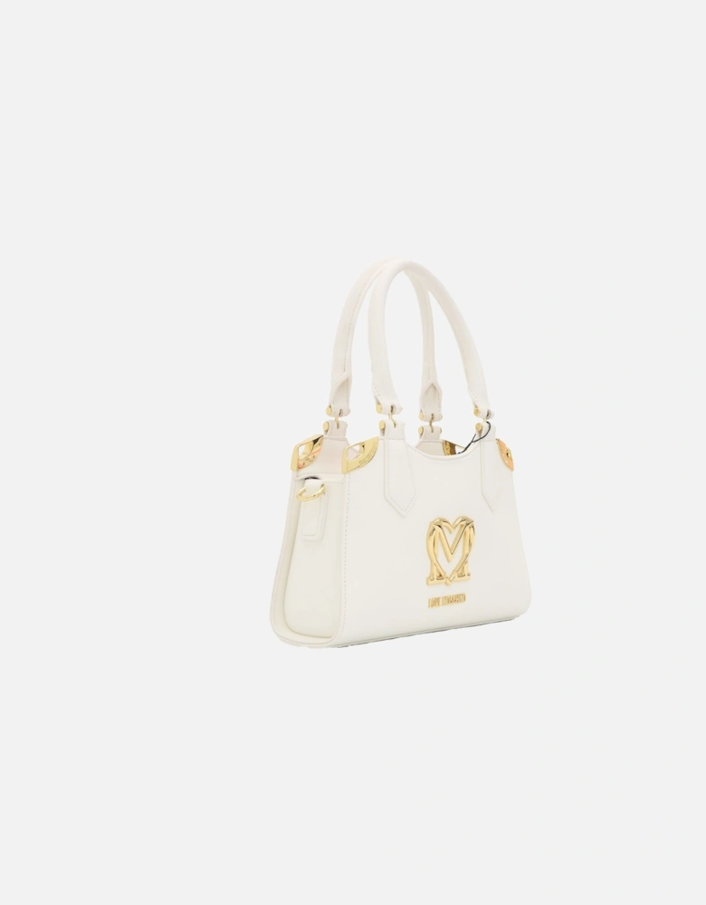 Gold Detail White Mini Handbag