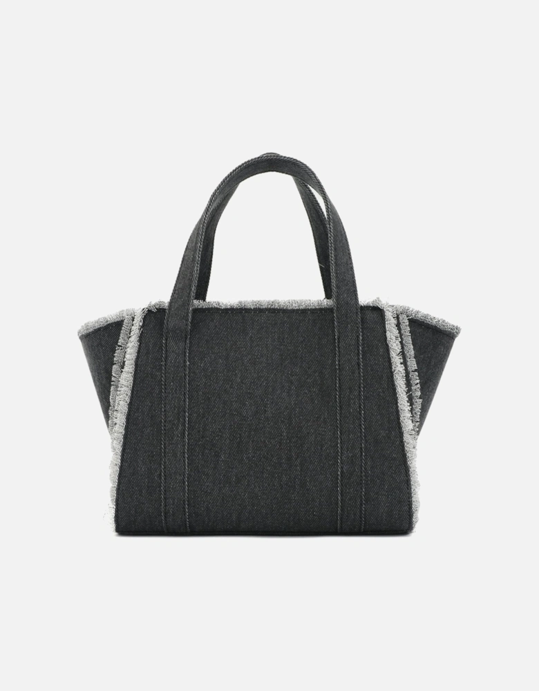 Letter Logo Black Denim Mini Handbag