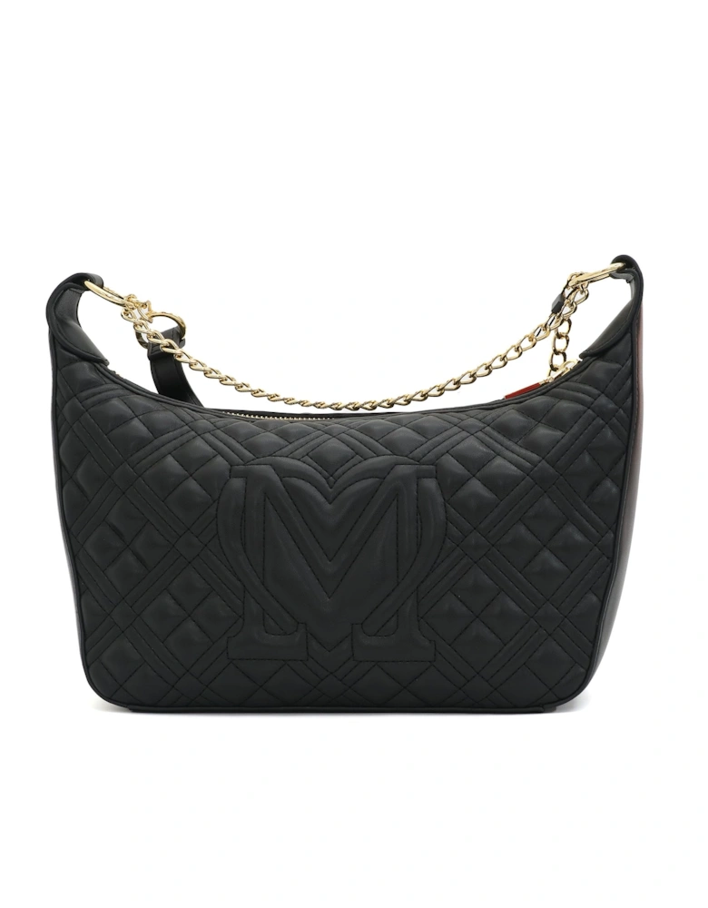 Quilted Black Hobo Bag