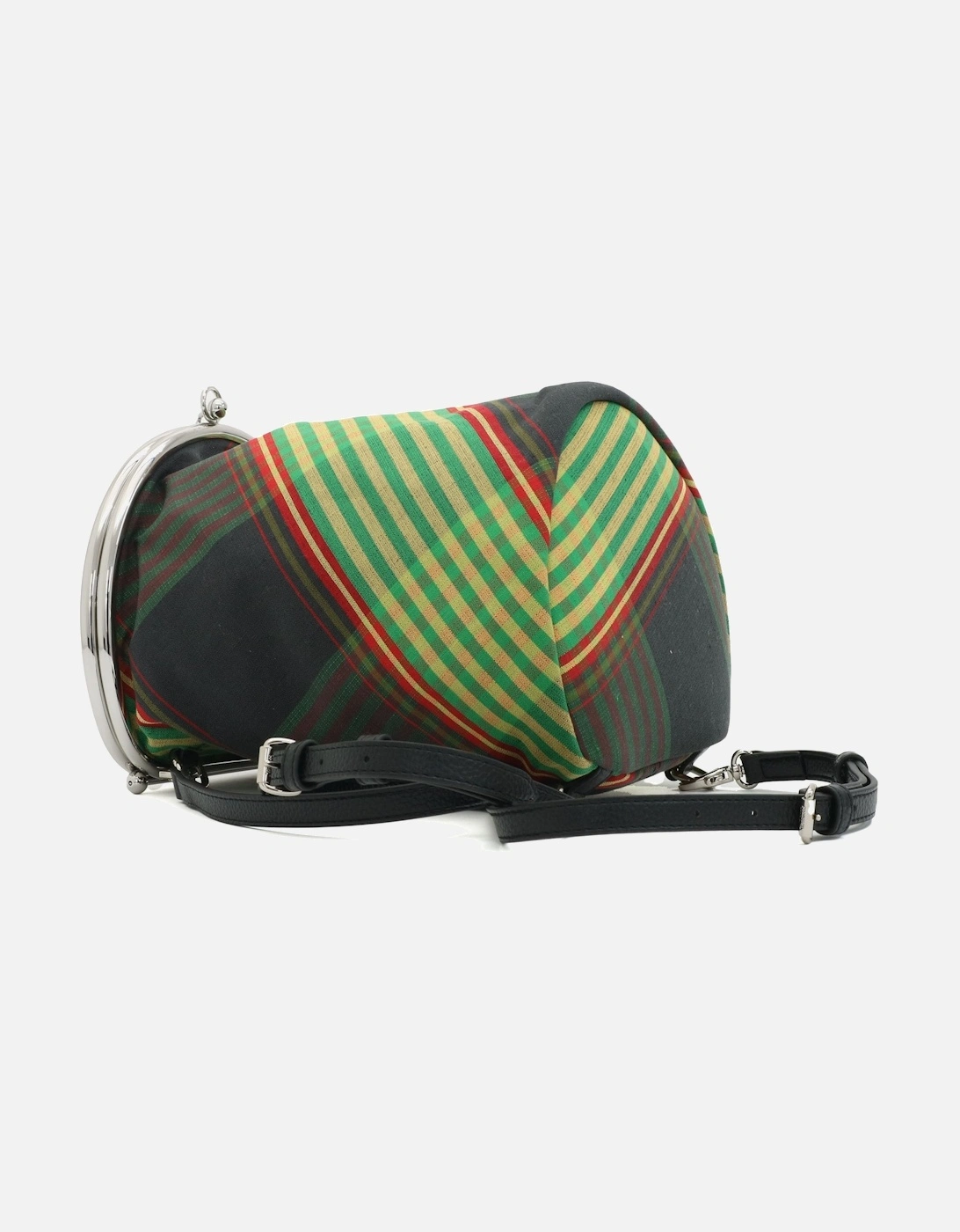 Olive Round Multicolour Tartan Shopper Bag