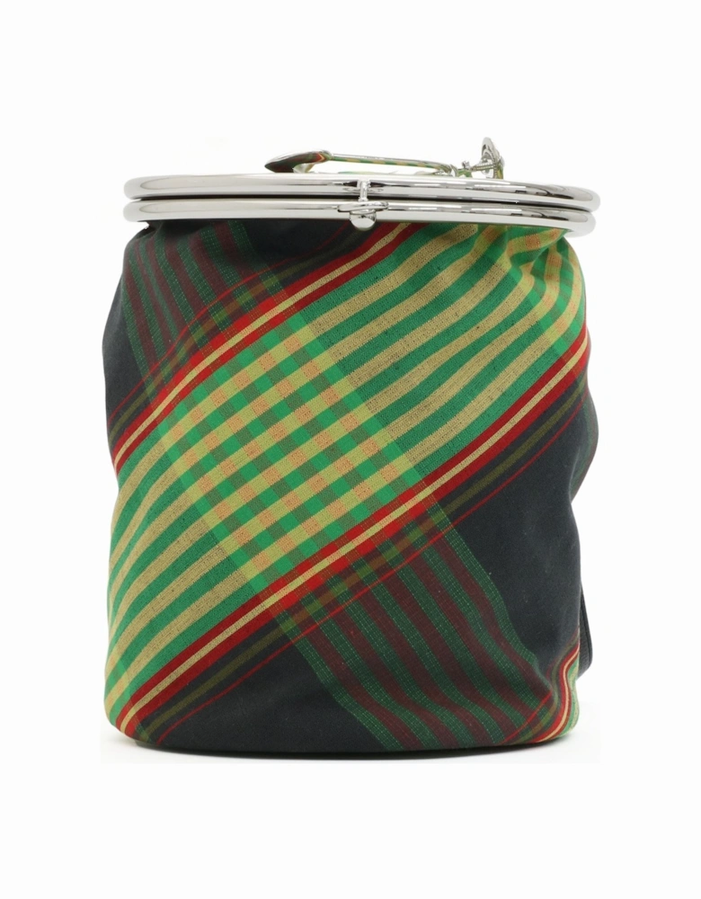 Olive Round Multicolour Tartan Shopper Bag