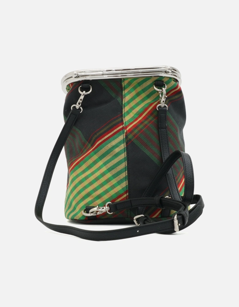 Olive Round Multicolour Tartan Shopper Bag