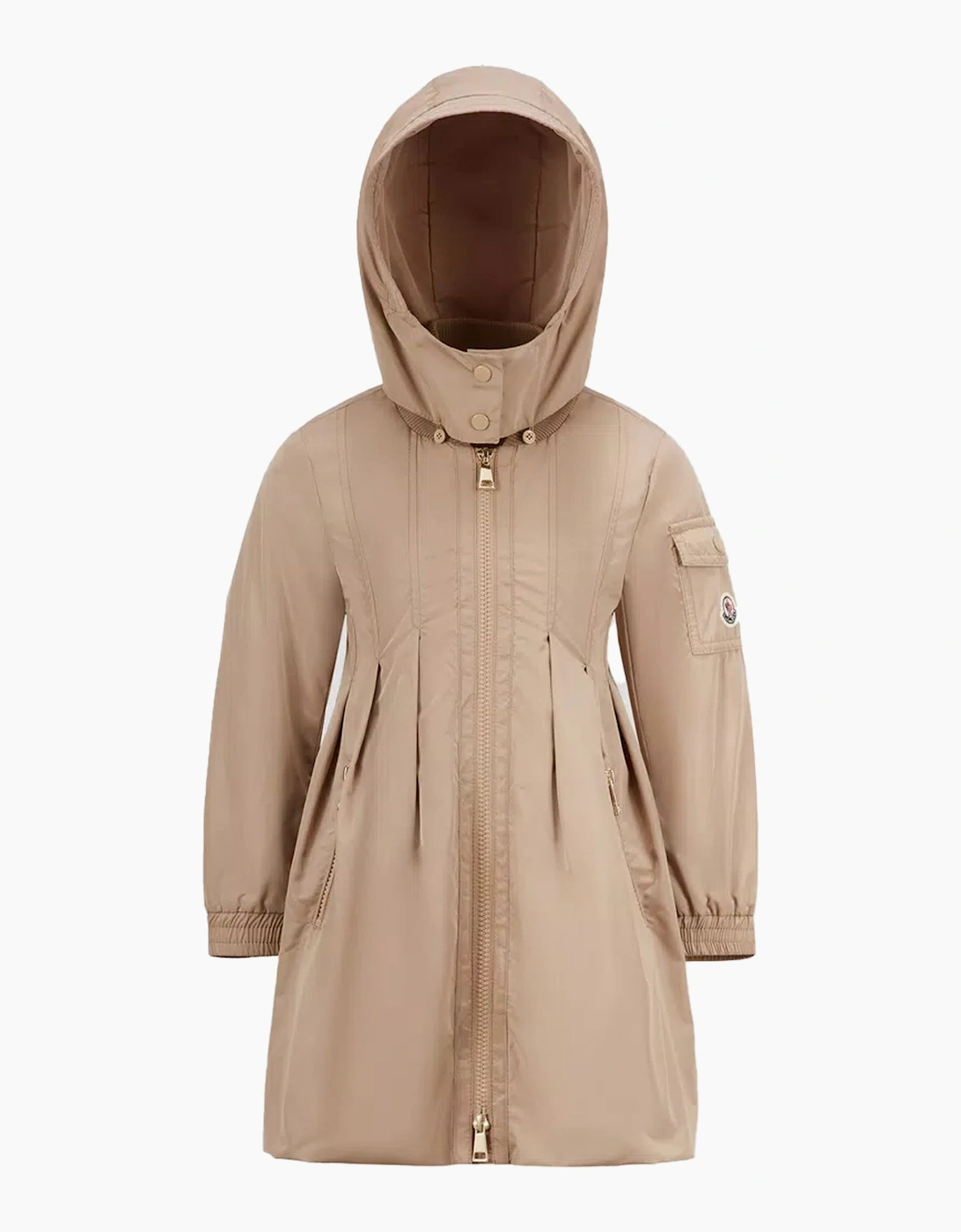 Moncler Kids Arild Long Coat Beige - Cream - Size: 12Y