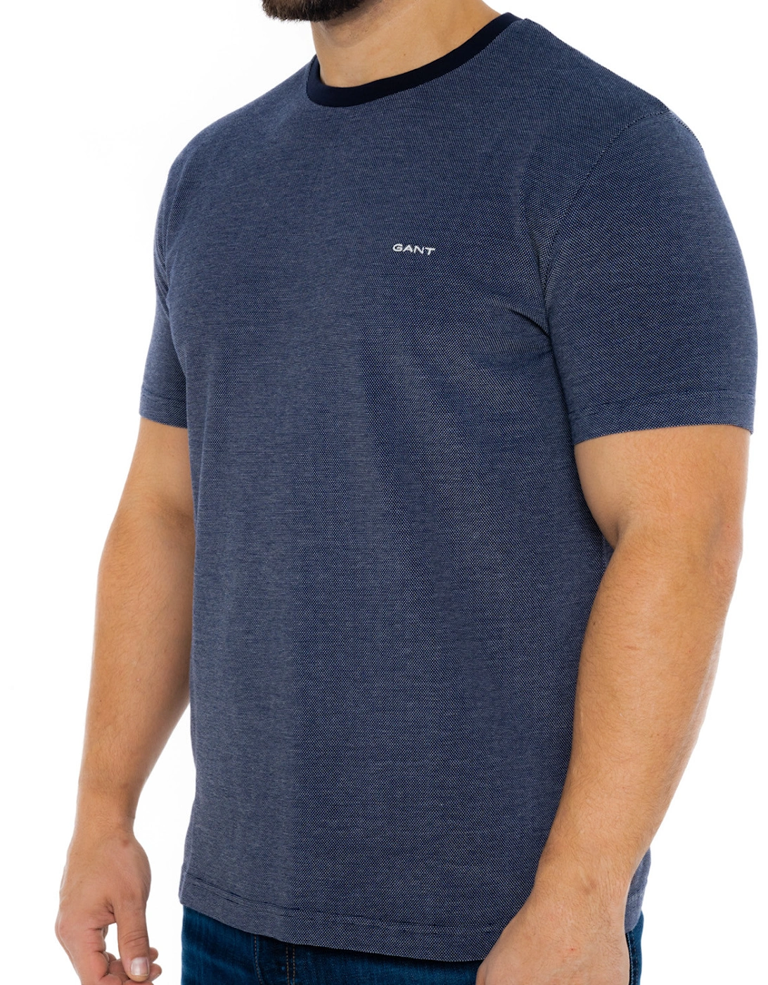 Mens 4-Col Oxford T-Shirt (Blue)