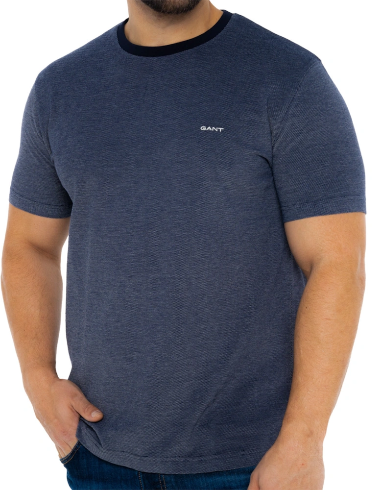 Mens 4-Col Oxford T-Shirt (Blue)