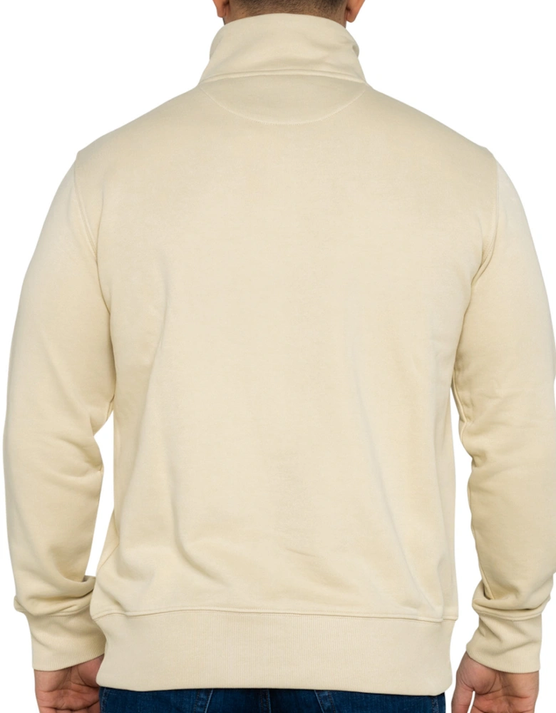 Mens Regular Shield Half Zip Sweatshirt (Beige)