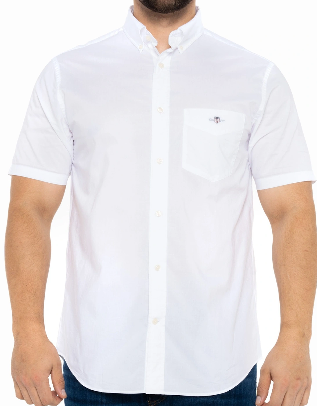 Mens Poplin S/S Shirt (White), 8 of 7