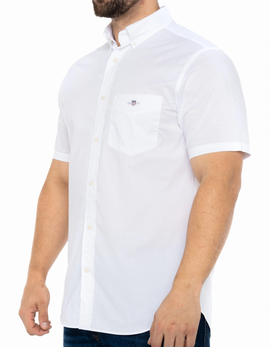 Mens Poplin S/S Shirt (White)