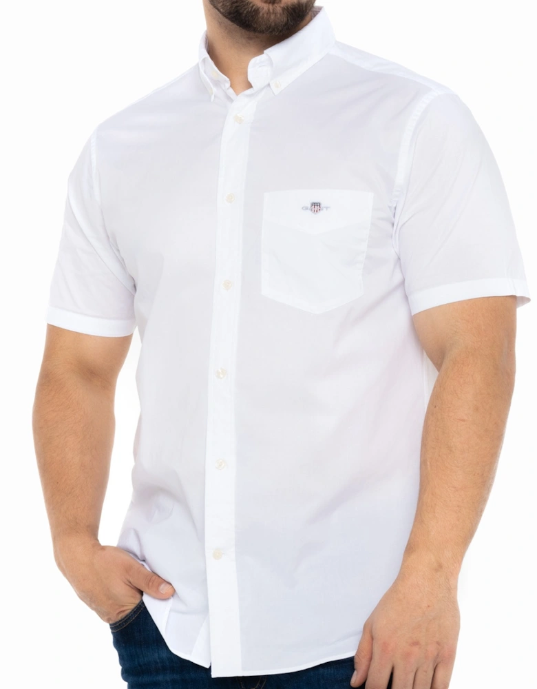 Mens Poplin S/S Shirt (White)