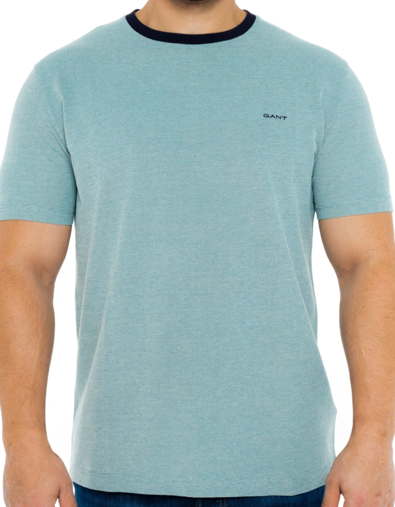 Mens 4-Col Oxford T-Shirt (Turquoise)