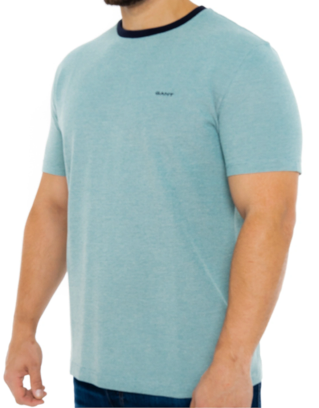 Mens 4-Col Oxford T-Shirt (Turquoise)