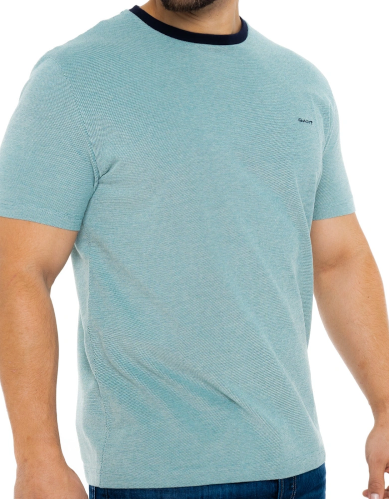 Mens 4-Col Oxford T-Shirt (Turquoise)