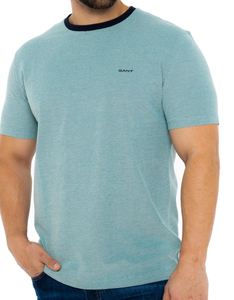 Mens 4-Col Oxford T-Shirt (Turquoise)