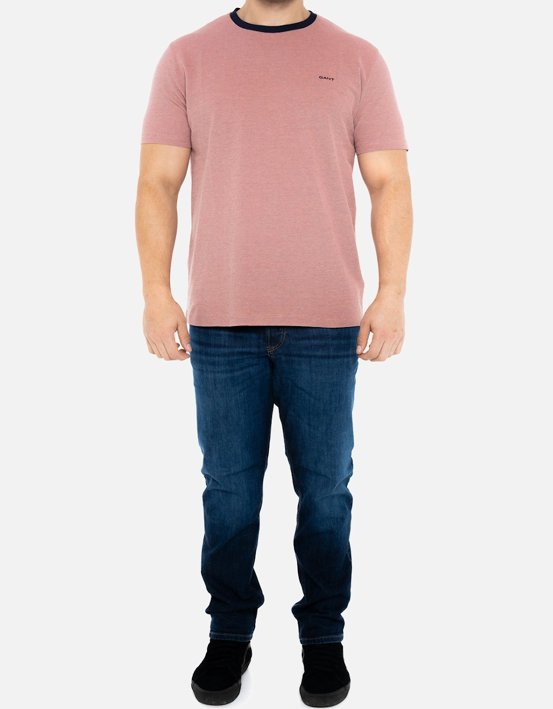 Mens 4-Col Oxford T-Shirt (Pink)