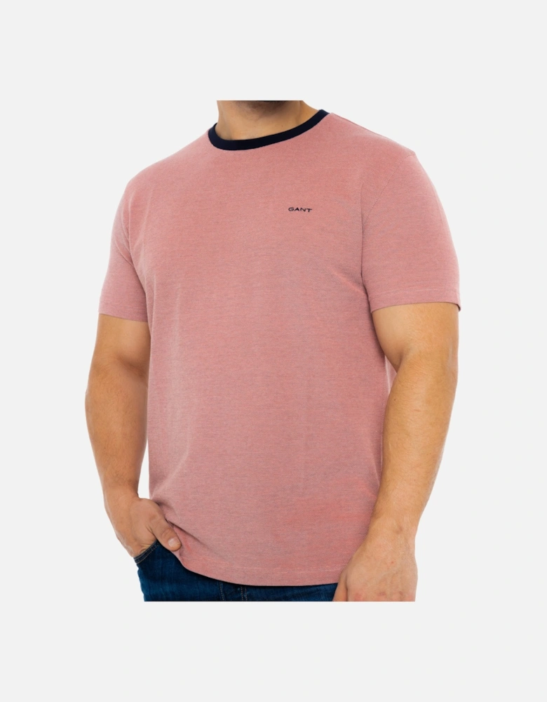 Mens 4-Col Oxford T-Shirt (Pink)