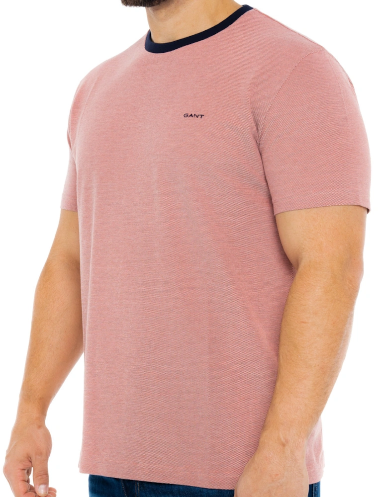 Mens 4-Col Oxford T-Shirt (Pink)