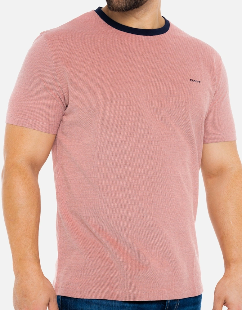 Mens 4-Col Oxford T-Shirt (Pink)