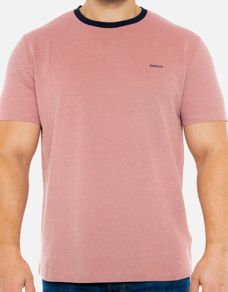 Mens 4-Col Oxford T-Shirt (Pink)