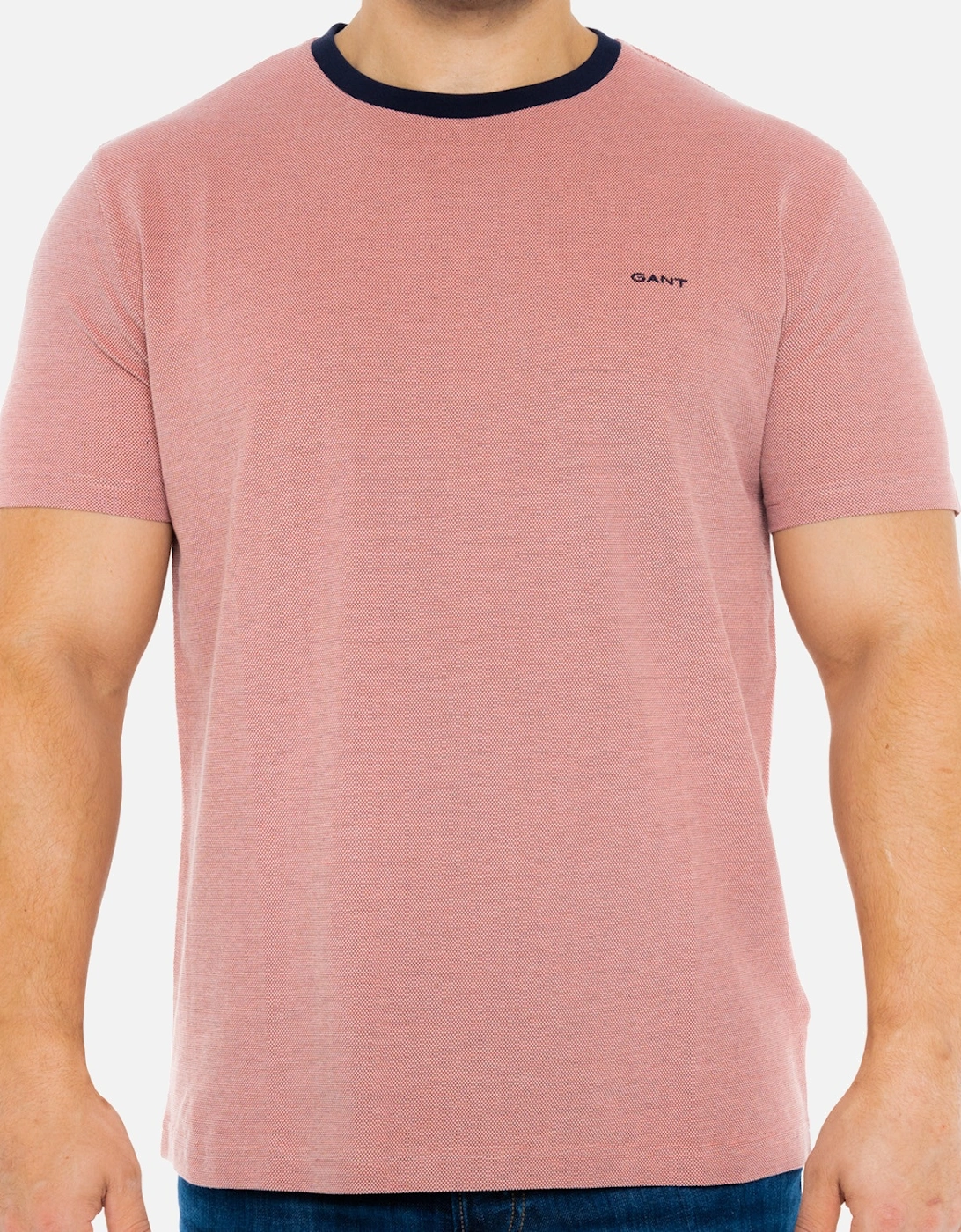 Mens 4-Col Oxford T-Shirt (Pink), 8 of 7