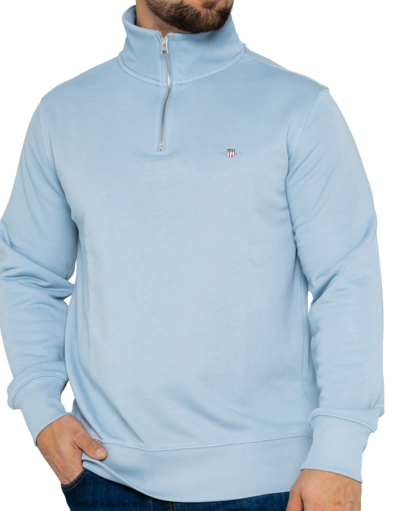 Mens Regular Shield Half Zip Sweatshirt (Light Blue)