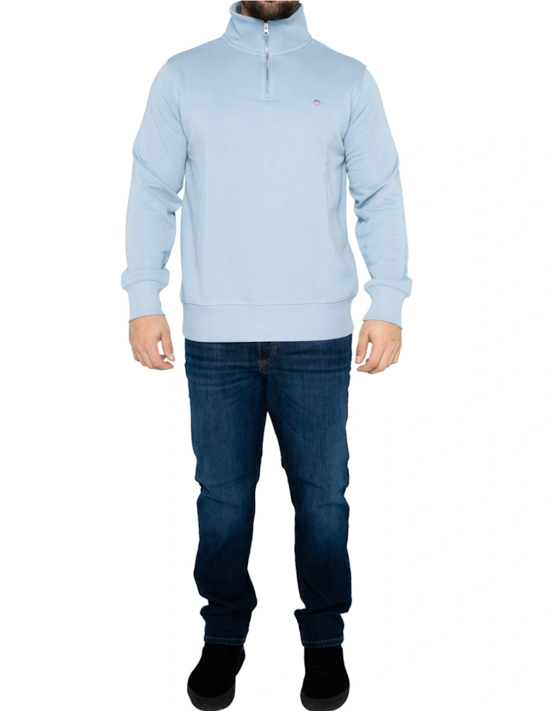 Mens Regular Shield Half Zip Sweatshirt (Light Blue)