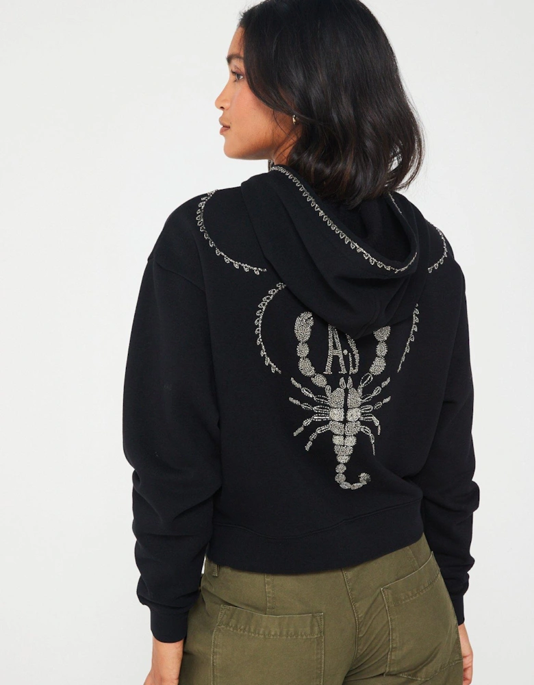 Scorpion Pippa Embellished Hoodie - Black 