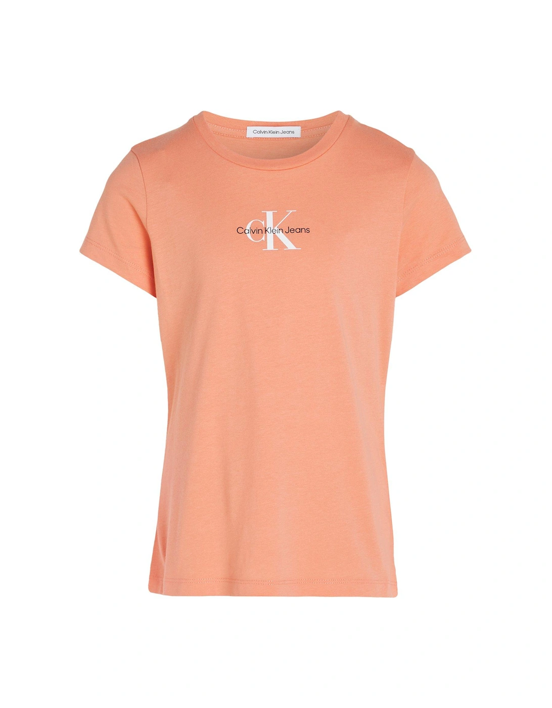Girls Micro Monogram Short Sleeve T-shirt - Blooming Dahlia - Light Orange, 6 of 5