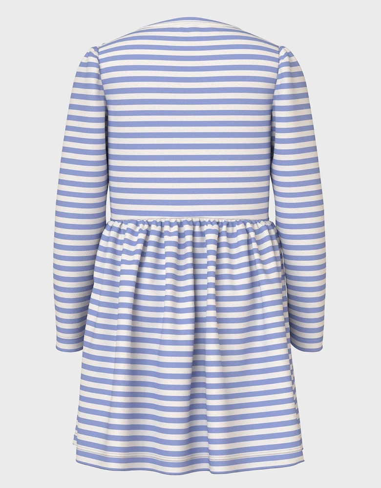 Mini Girls Striped Long Sleeve Jersey Dress - Easter Egg