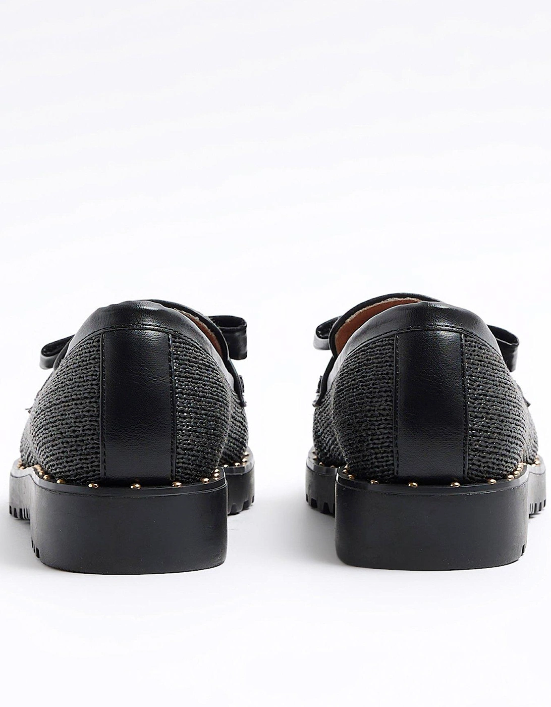 Raffia Loafer Shoe - Black
