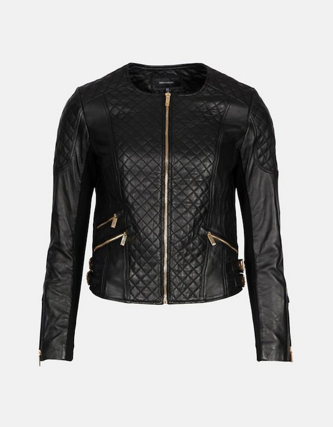 Leather Quilted Biker Jacket