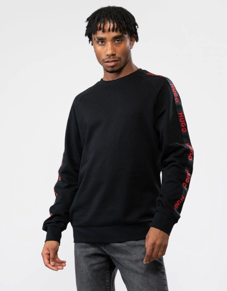 Sporty Logo Tape Mens Loungewear Sweatshirt