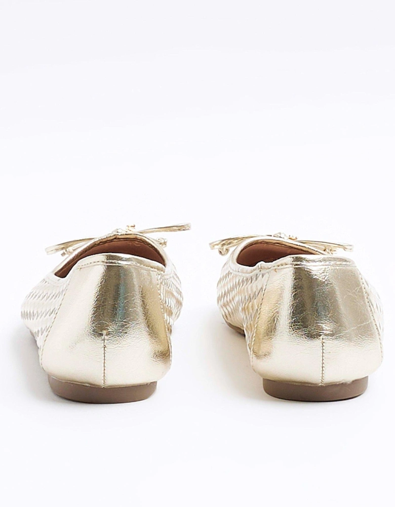 Bow Ballerina Shoe - Gold