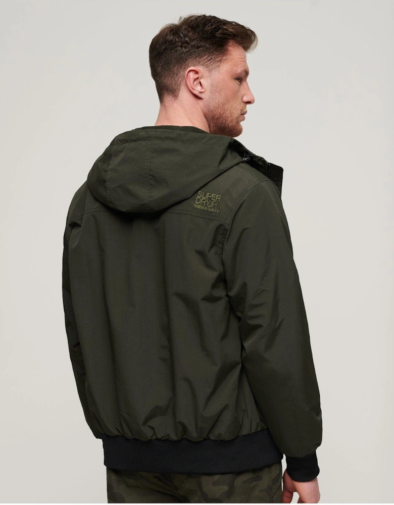 Surplus Nylon Hooded Bomber Jacket - Dark Green