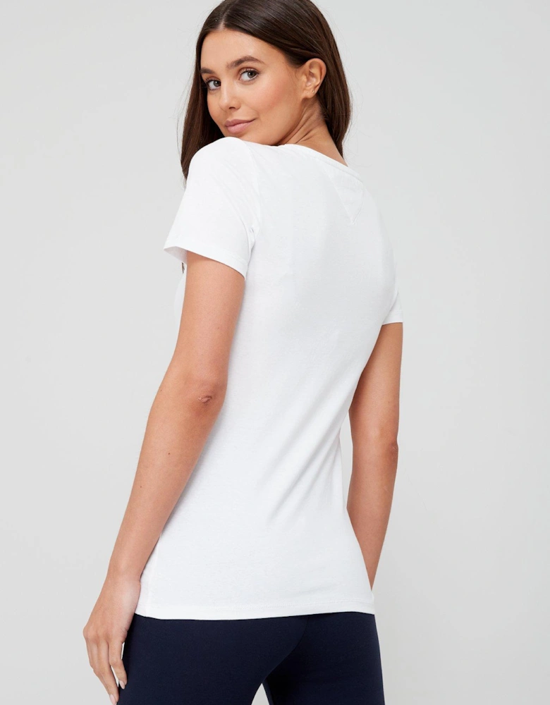 Skinny Stretch V-neck T-Shirt - White
