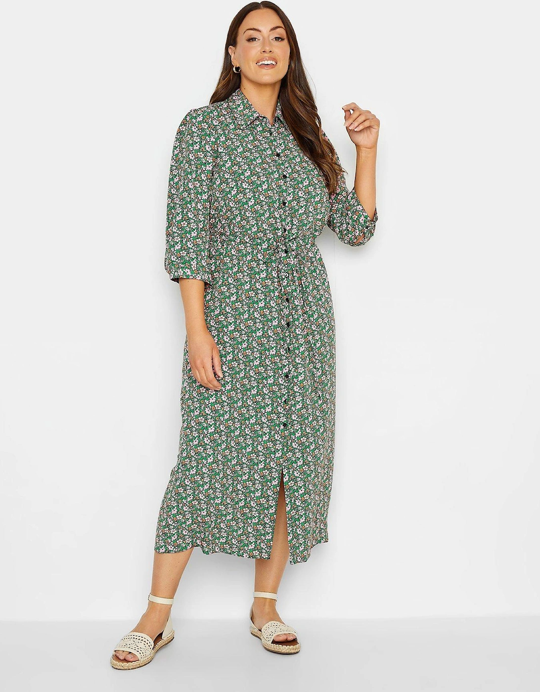 Floral Button Through Tie Belt Dress, 2 of 1