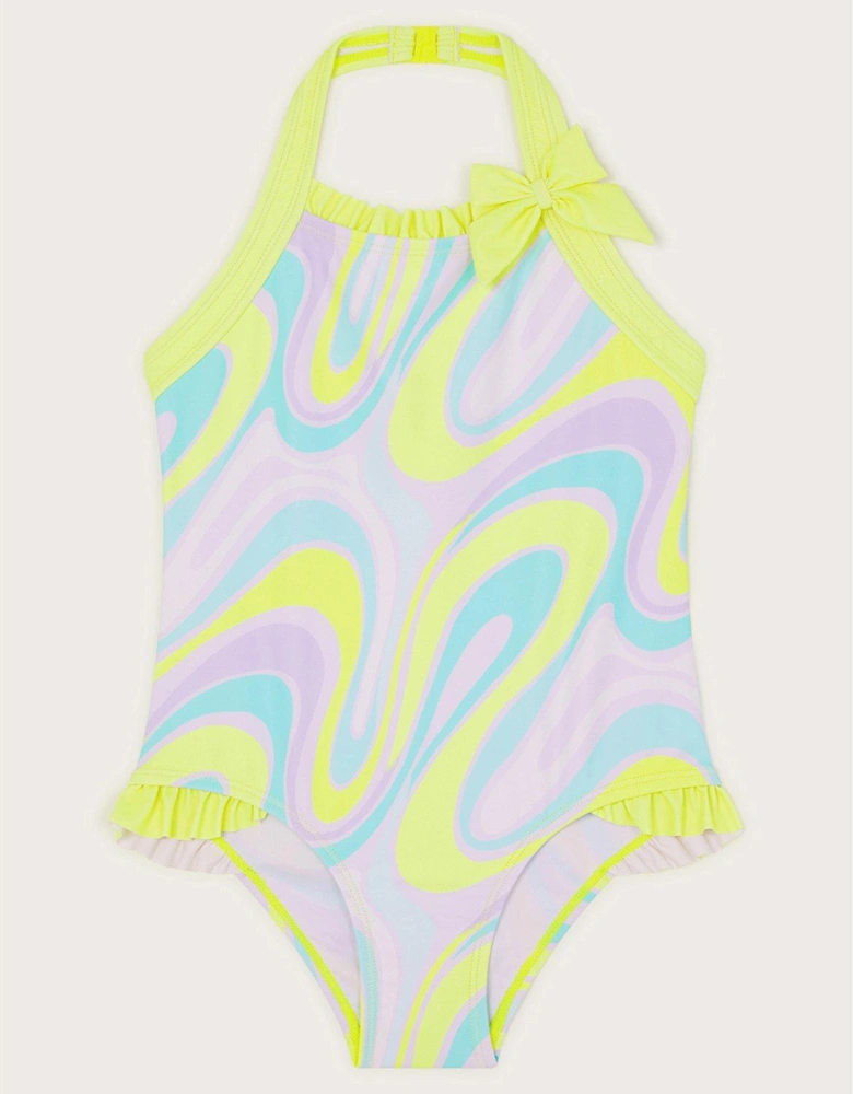 Girls Crazy Wave Swimsuit - Lime