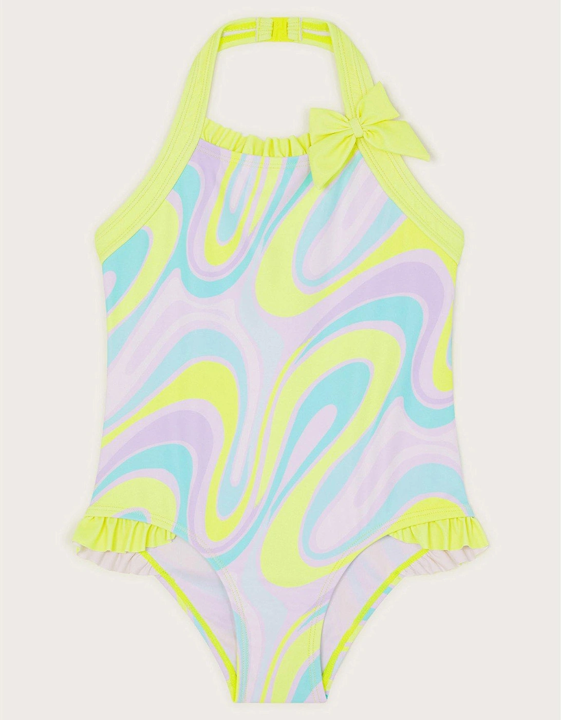 Girls Crazy Wave Swimsuit - Lime, 2 of 1