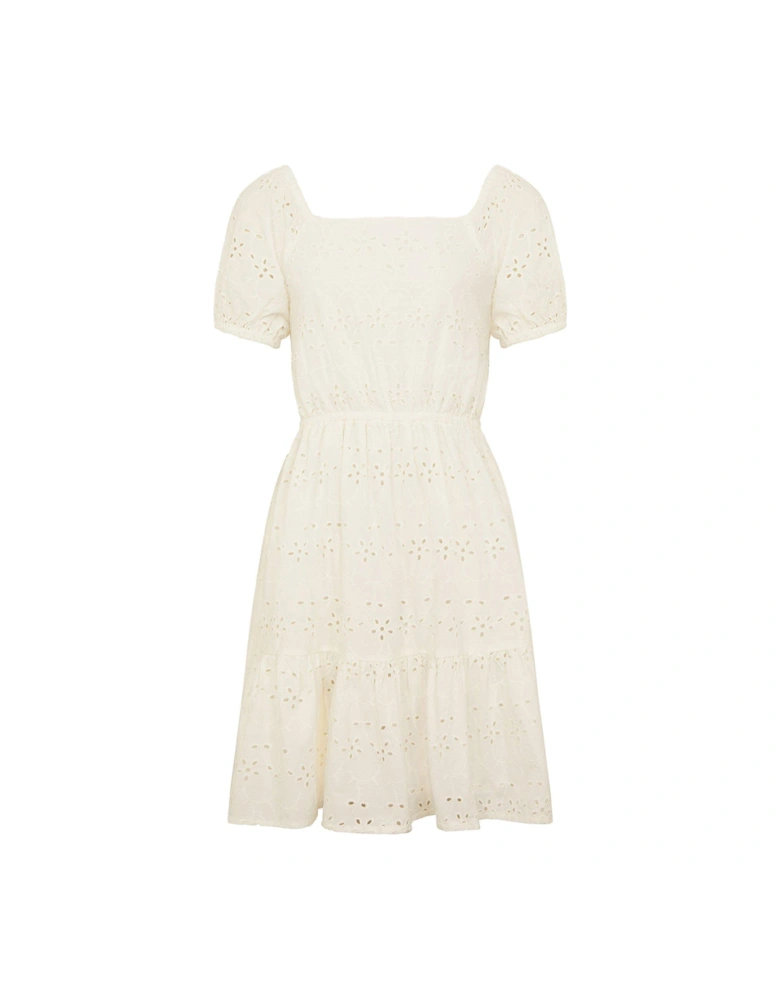 Girls Storm Broderie Bow Dress - Ivory