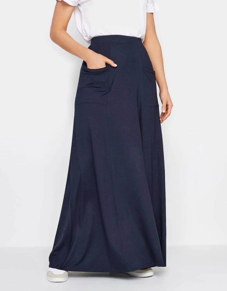 Tall Navy Fit And Flare Skirt