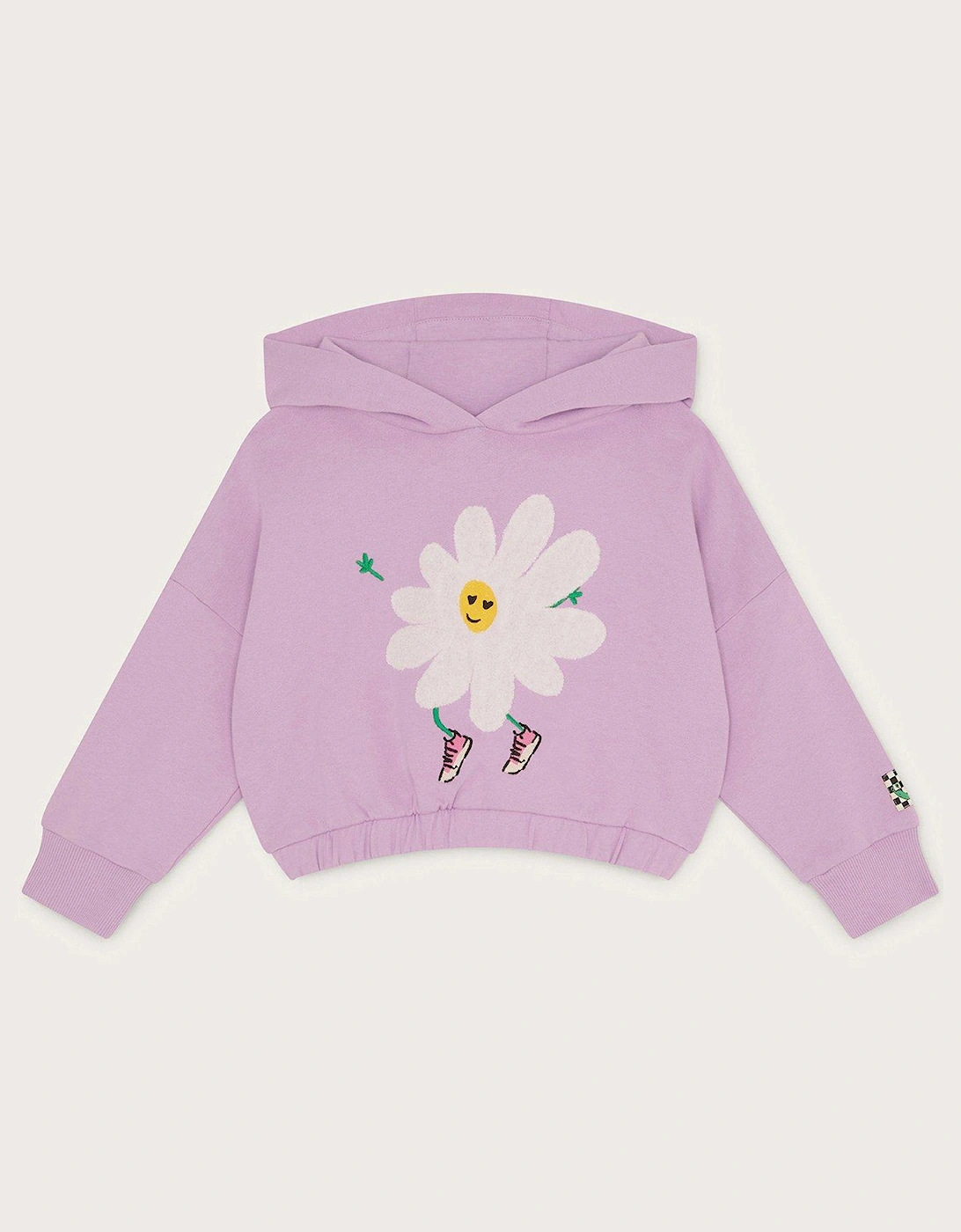 Girls Flower Brushed Back Hoody - Lilac, 2 of 1