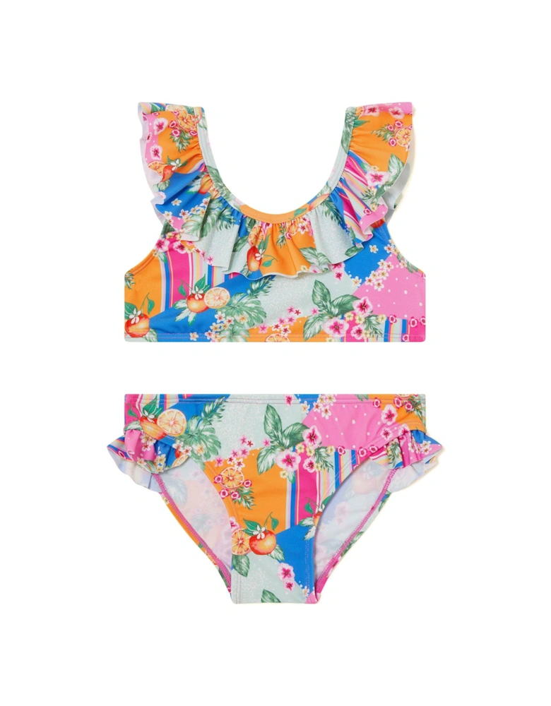 Girls Fruit Spliced Bikini - Multi