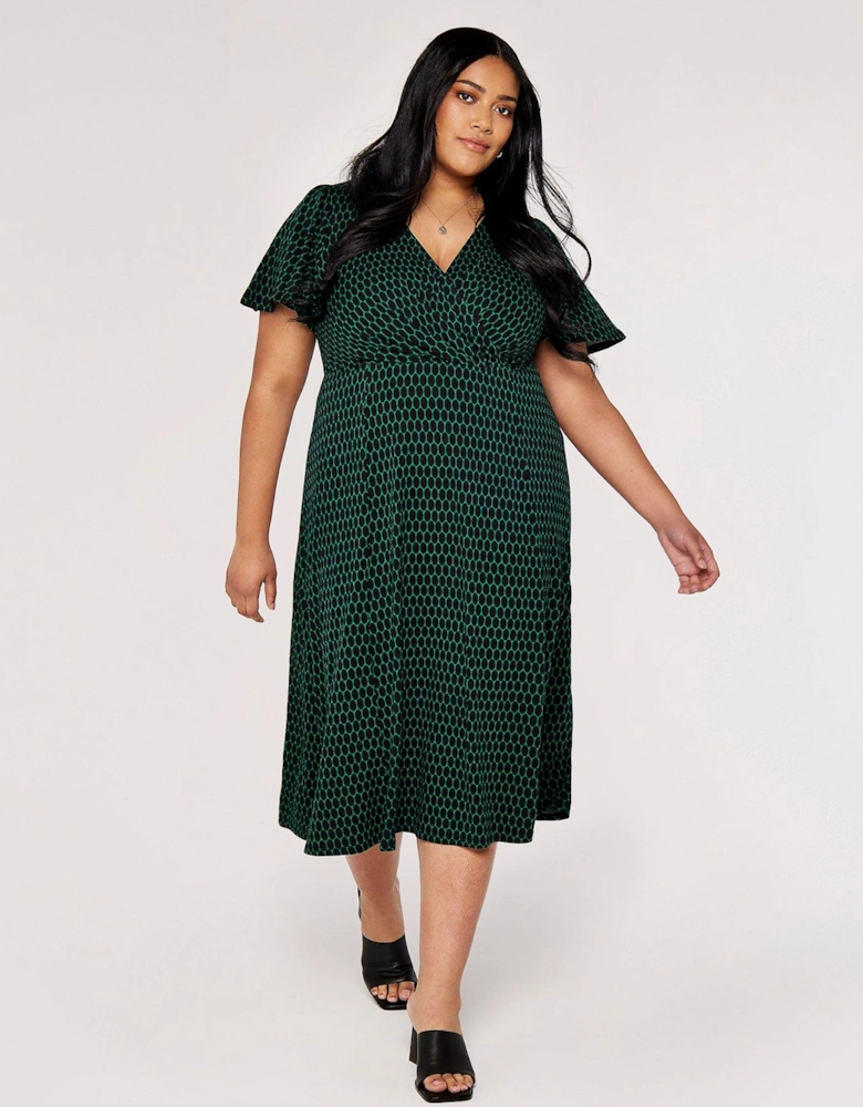 Oval Dot Jersey Wrap Dress