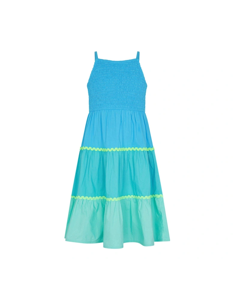 Girls Colourblock Dress - Blue