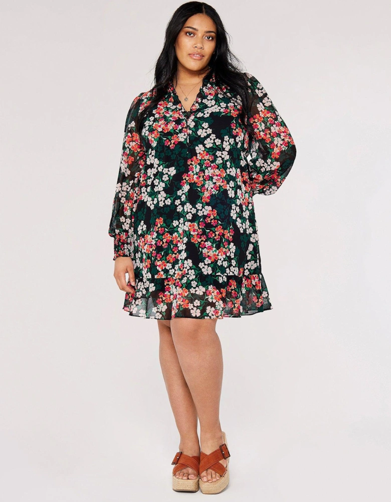 Spring Floral Tiered Midi Dress