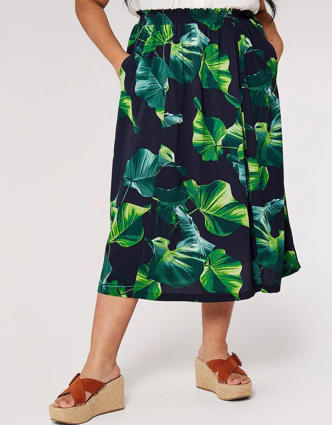 Banana Leaf High Waist Midi Skirt, 2 of 1