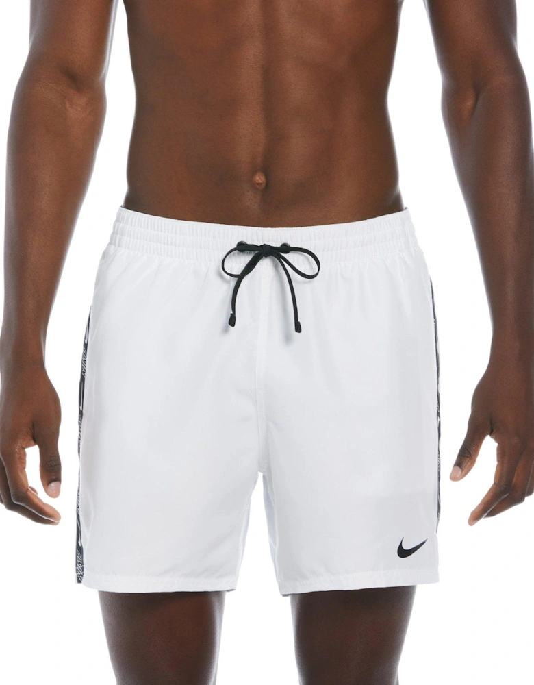 Men's Logo Tape Lap 5inch Volley Short-white