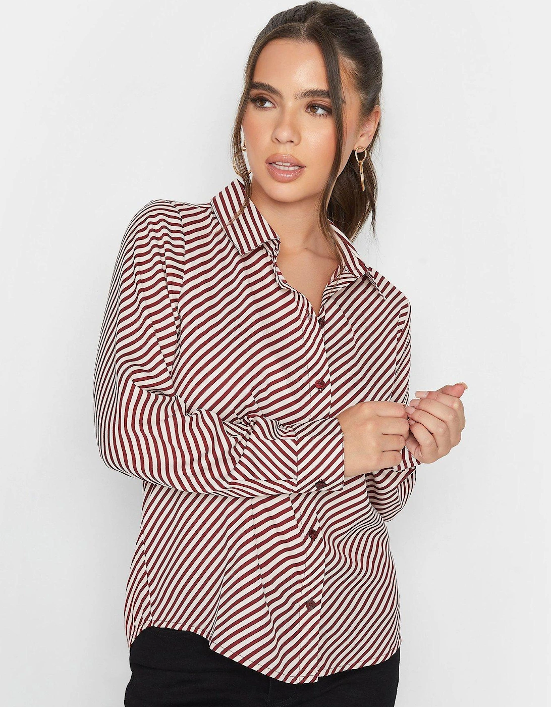 Petite Wine Diagonal Stripe Shirt, 2 of 1