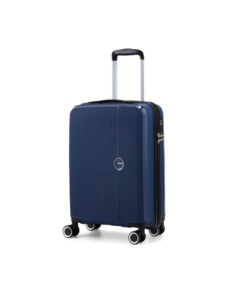 Hudson 8 Wheel PP Hardshell Small Cabin Suitcase - Navy