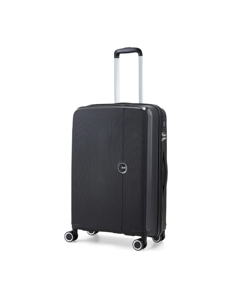 Hudson 8 Wheel PP Hardshell Medium Suitcase - Black